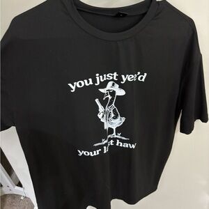 SHEIN Black Tee with White Graphic